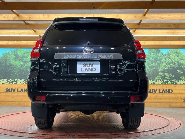 ランドクルーザープラド TX Lパッケージ 4WD 7人乗り サンルーフ 9型BIGX バックカメラ ベージュ革シート ルーフレール 純正19インチアルミ ETC 禁煙車 LEDヘッド オートライト クリアランスソナー レーダークルーズ(16枚目)
