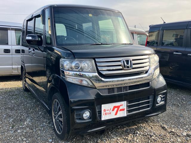 Ｎ－ＢＯＸカスタム Ｇ　ターボＳＳパッケージ　スマートキー　４ＷＤ　アルミホイール　ナビＴＶ　バックカメラ　両側電動スライドドア　Ｂｌｕｅｔｏｏｔｈ　ベンチシート　ＨＩＤ　シートヒーター　オートクルーズコントロール　盗難防止システム（3枚目）