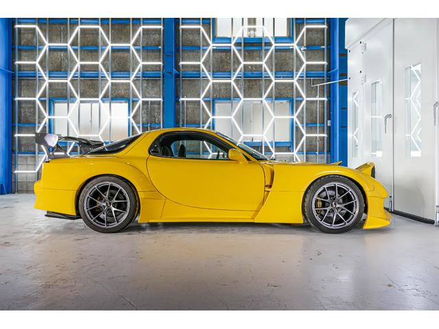 RX-7 タイプRB Sパッケージ RE雨宮ワイドボディキットカスタム BBSアルミ 車高調 追加メーター momoステアリング イエロー全塗装塗替え(4枚目)