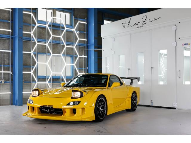RX-7 タイプRB Sパッケージ RE雨宮ワイドボディキットカスタム BBSアルミ 車高調 追加メーター momoステアリング イエロー全塗装塗替え(7枚目)