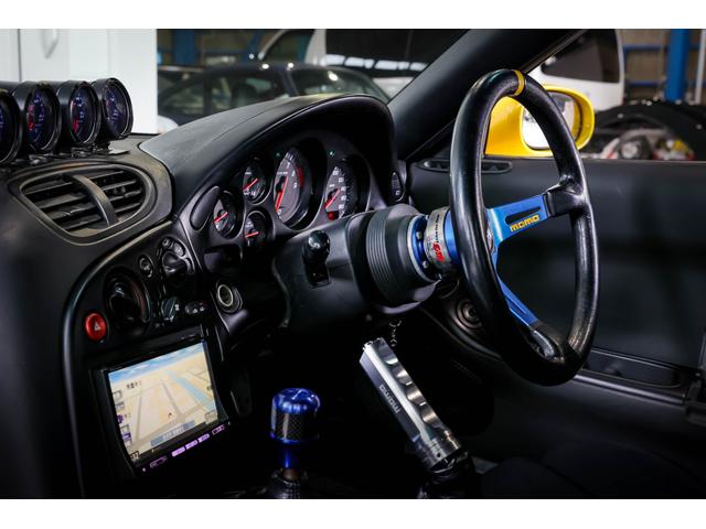 RX-7 タイプRB Sパッケージ RE雨宮ワイドボディキットカスタム BBSアルミ 車高調 追加メーター momoステアリング イエロー全塗装塗替え(10枚目)