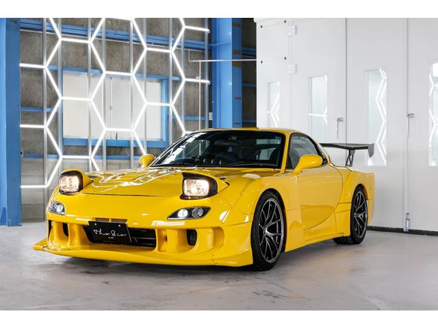 RX-7 タイプRB Sパッケージ RE雨宮ワイドボディキットカスタム BBSアルミ 車高調 追加メーター momoステアリング イエロー全塗装塗替え(21枚目)