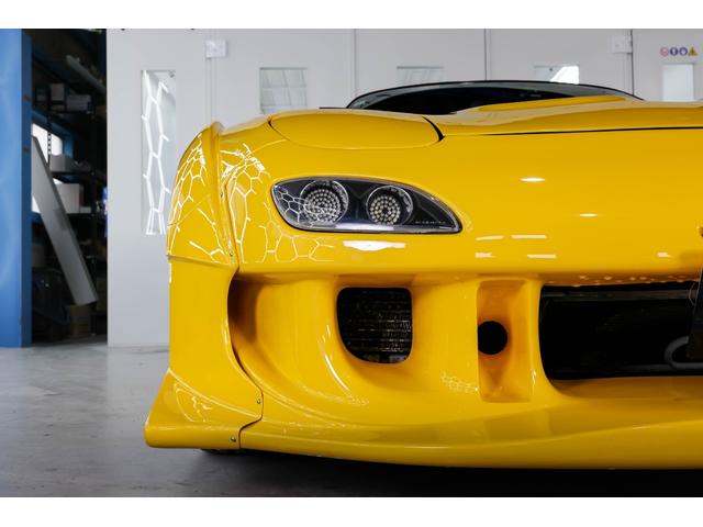 RX-7 タイプRB Sパッケージ RE雨宮ワイドボディキットカスタム BBSアルミ 車高調 追加メーター momoステアリング イエロー全塗装塗替え(23枚目)