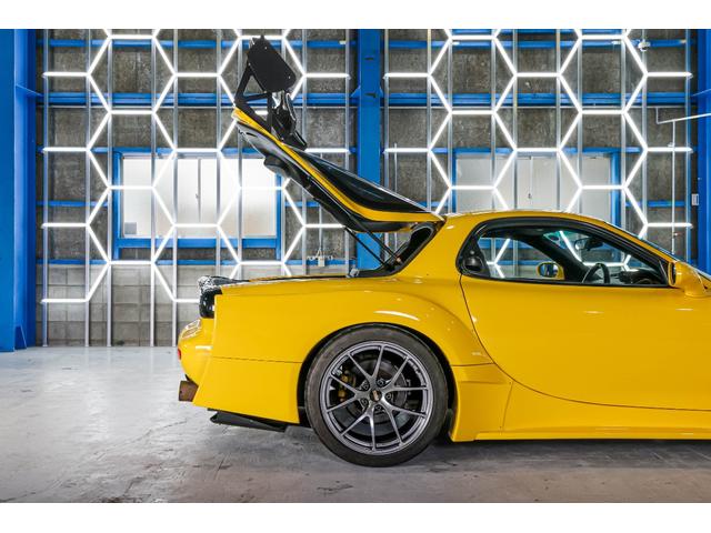 RX-7 タイプRB Sパッケージ RE雨宮ワイドボディキットカスタム BBSアルミ 車高調 追加メーター momoステアリング イエロー全塗装塗替え(73枚目)