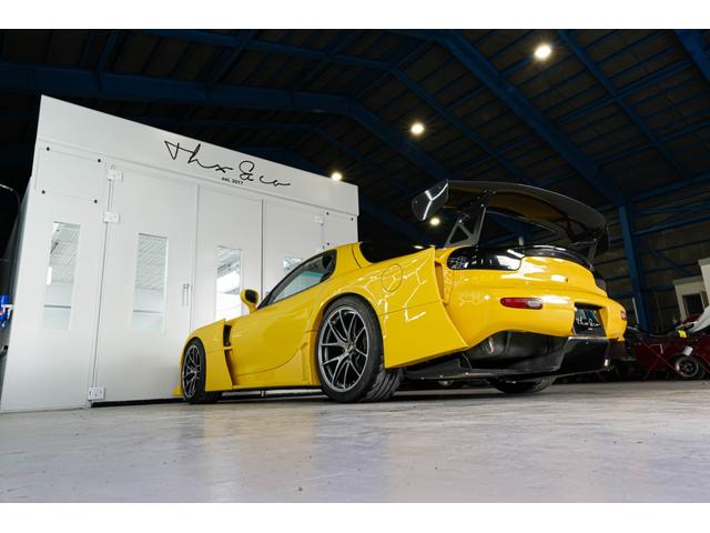RX-7 タイプRB Sパッケージ RE雨宮ワイドボディキットカスタム BBSアルミ 車高調 追加メーター momoステアリング イエロー全塗装塗替え(78枚目)