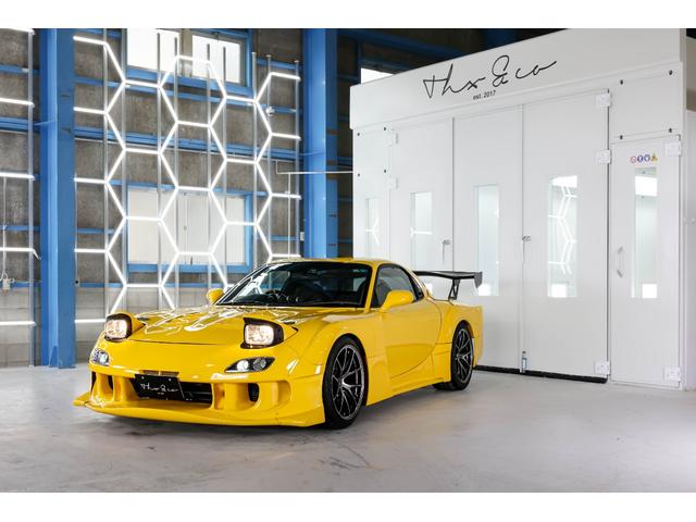 RX-7 タイプRB Sパッケージ RE雨宮ワイドボディキットカスタム BBSアルミ 車高調 追加メーター momoステアリング イエロー全塗装塗替え(80枚目)