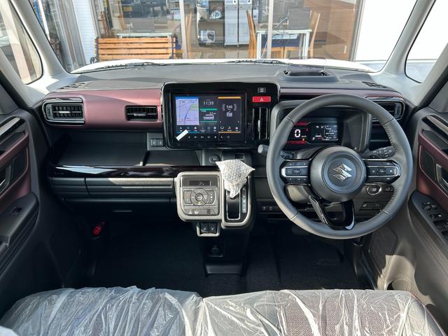 スペーシアカスタム ハイブリッドXSターボ【4WD】【届出済未使用車】衝突軽減 【車線逸脱警報】【純正9型メモリーナビ/地デジ/BT接続/全方位カメラ】【追従クルコン】【両側電動ドア】【LEDオートライト】ヒータ付ハーフレザー 電動パーキング HUD コーナーセンサ- 後席送風機(3枚目)