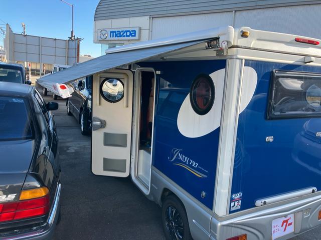 ハイゼットトラック 4WD キャンピング インディ727 ポップアップルーフ サイドオーニング ナビ バックカメラ アルミホイール(10枚目)