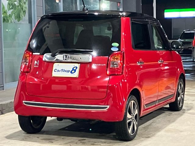 Ｎ－ＯＮＥ プレミアム　ツアラー・Ｌパッケージ　４ＷＤ　赤×黒ツートン　純正地デジナビ　バックカメラ　クルーズコントロール　パドルシフト　ステアリングリモコン　スマートキー　ＨＩＤヘッドライト　前後ドラレコ　ＥＴＣ　レザー調シートカバー（5枚目）