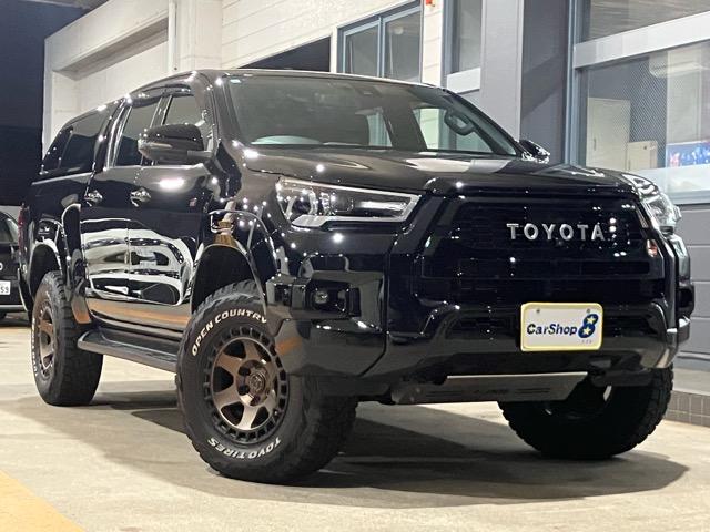 ハイラックス Ｚ　ＧＲスポーツ　キャノピー　純正８型ナビ　ＪＢＬ　アルパインデジタルインナーミラー　全方位Ｍ　ＡＣＣ　衝突軽減　ＪＡＯＳフロントアンダーカバー　リフトアップ　純正ラゲッジハードカバー　ＢＬＡＣＫ　ＲＨＩＮＯ　１７ＡＷ（2枚目）