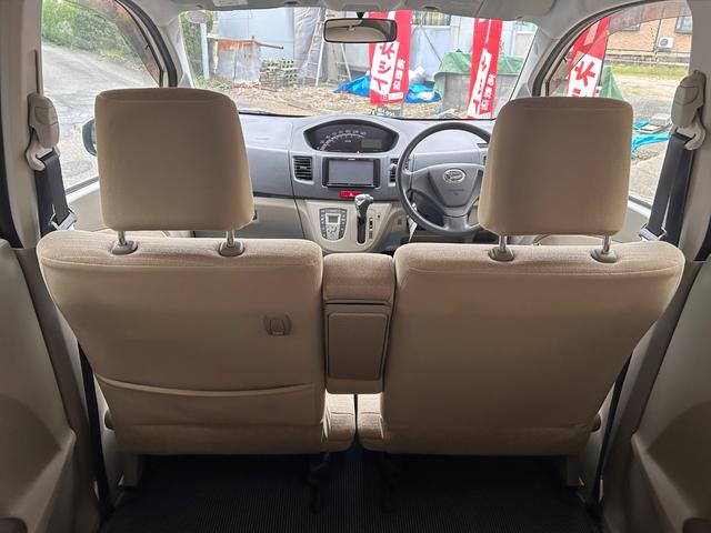 ムーヴ X スマートキー プッシュスタート アイドリングストップ ワンセグSDナビ DVD CD ラジオ バックカメラ 純正14インチアルミ 革巻きハンドル ベンチシート アームレスト 電動格納ミラー(37枚目)