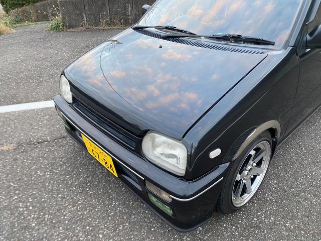 ミラ Ｊ－タイプＱ　５速マニュアル　社外ショック＆スプリング　ワンオフマフラー　アヴァンツアート内装換装　フェンダートリム　社外アルミ　Ｂｌｕｅｔｏｏｔｈ対応オーディオ　車検整備付（14枚目）