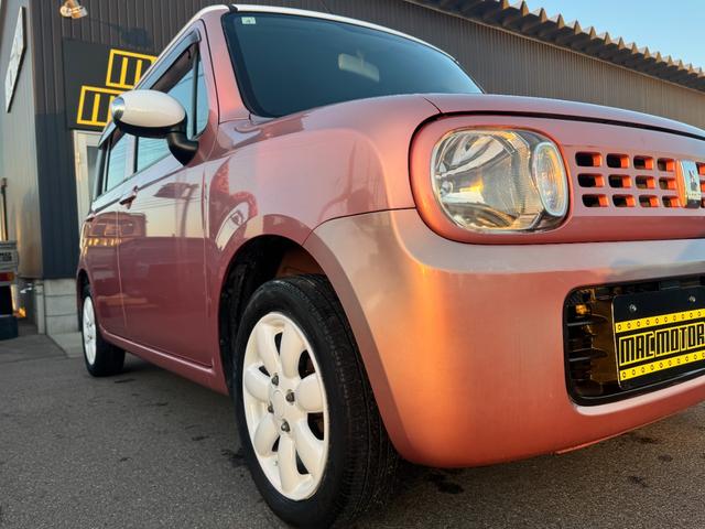 アルトラパン Ｘ　スマートキー２個　プッシュスタート　１４ＡＷ　ＭＡＣカスタム２トンカラー　ピンクホワイト　走行３２０００ｋ　ベンチシート　フルフラット　車内抗菌オゾン除菌クリーニング　車検整備付（9枚目）