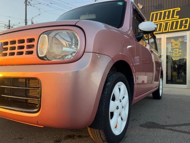 アルトラパン Ｘ　スマートキー２個　プッシュスタート　１４ＡＷ　ＭＡＣカスタム２トンカラー　ピンクホワイト　走行３２０００ｋ　ベンチシート　フルフラット　車内抗菌オゾン除菌クリーニング　車検整備付（10枚目）