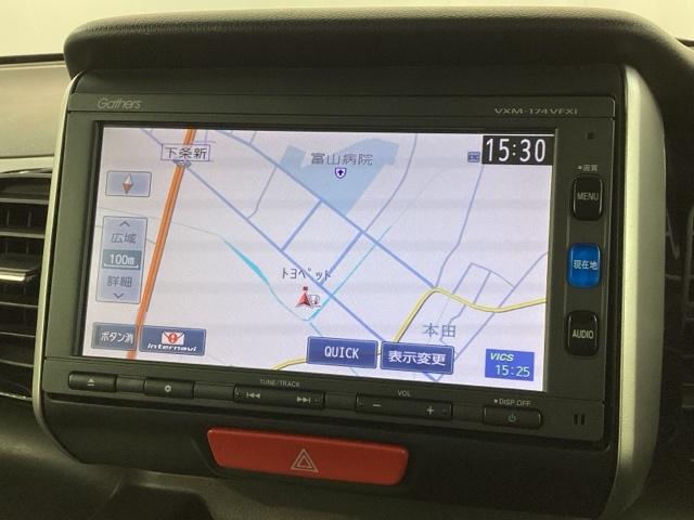 Ｎ－ＢＯＸカスタム Ｇ・ターボＬＰＫＧ／あんしんＰＫＧ／１年保証／禁煙車　ナビＶＸＭ－１７４ＶＦＸｉ／Ｒカメラ／ＴＶ／ＣＤ／ＤＶＤ／Ｂｌｕｅｔｏｏｔｈ／ＵＳＢ／ｉＰｏｄ／ＥＴＣ／ドラレコ／両側Ｐスライド／Ｓバックテーブル／ディスチャージライト／オートリトラミラ／サンシェード（5枚目）