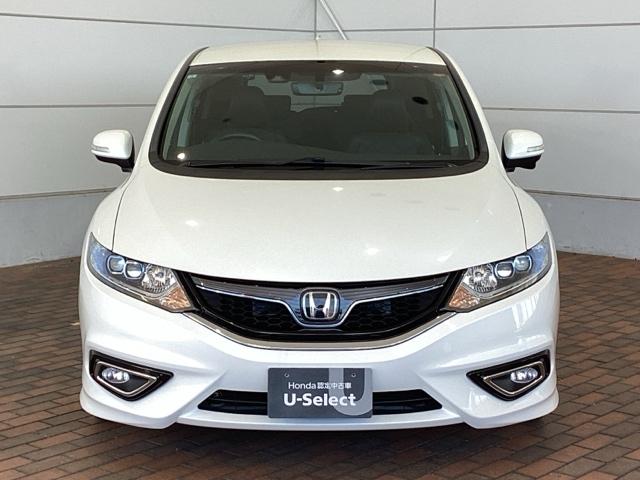 ジェイド ハイブリッドＸ　Ｈ　ＳＥＮＳＩＮＧ　１年保証　ワンオ－ナ－　純正ナビ　ＴＶ　Ｒカメラ　ＢＴオ－ディオ　ＤＶＤ　ＥＴＣ　ＬＥＤライト　ＶＳＡ　クルコン　アルミ　スマ－トキ－　盗難防止装置　整備記録簿　ＡＡＣ　スペアキ－（50枚目）