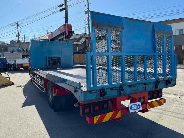 ヒノレンジャー 　４段クレーン　ラジコン　フジタボディー　ＬＳ－Ｓ　積載車　Ｊ０８Ｃ　２６０馬力　リターダー　５．８ｍボディ　サイドアオリ開閉　サイドステンレスバンパー　ｎｅｗ赤シャーシ　　ライトスーパーローダー（6枚目）