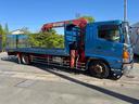 ヒノレンジャー 　４段クレーン　ラジコン　フジタボディー　ＬＳ－Ｓ　積載車　Ｊ０８Ｃ　２６０馬力　リターダー　５．８ｍボディ　サイドアオリ開閉　サイドステンレスバンパー　ｎｅｗ赤シャーシ　　ライトスーパーローダー（4枚目）