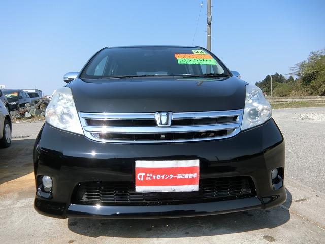 トヨタ アイシス １０系 プラタナブラックリミテッド 両側電動ドア プッシュスタート 特別仕様車 地デジフルセグｈｄｄナビｔｖ 両側電動スライドドア スマートキー プッシュスタート ｈｉｄヘッドランプ 純正フルエアロ 純正アルミの中古車在庫詳細 有 小杉インター