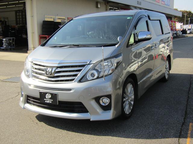 アルファード 240S ユーザー買取車 純正HDDナビ 両側パワースライドドア HIDライト ツインムーンルーフ 純正アルミホイール 社外シートカバー カーテン ETC スマートキー プッシュスタート 天吊モニター(7枚目)