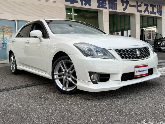 クラウン アスリート後期 TRDエアロ クルーズコントロール 純正ナビ 後期型 TRDフルエアロ クルーズコントロール メーカーナビ バックカメラ Bluetooth DVD再生 フルセグ パワーシート オートHIDライト ビルトインETC スマートキー フォグ 試乗OK(9枚目)