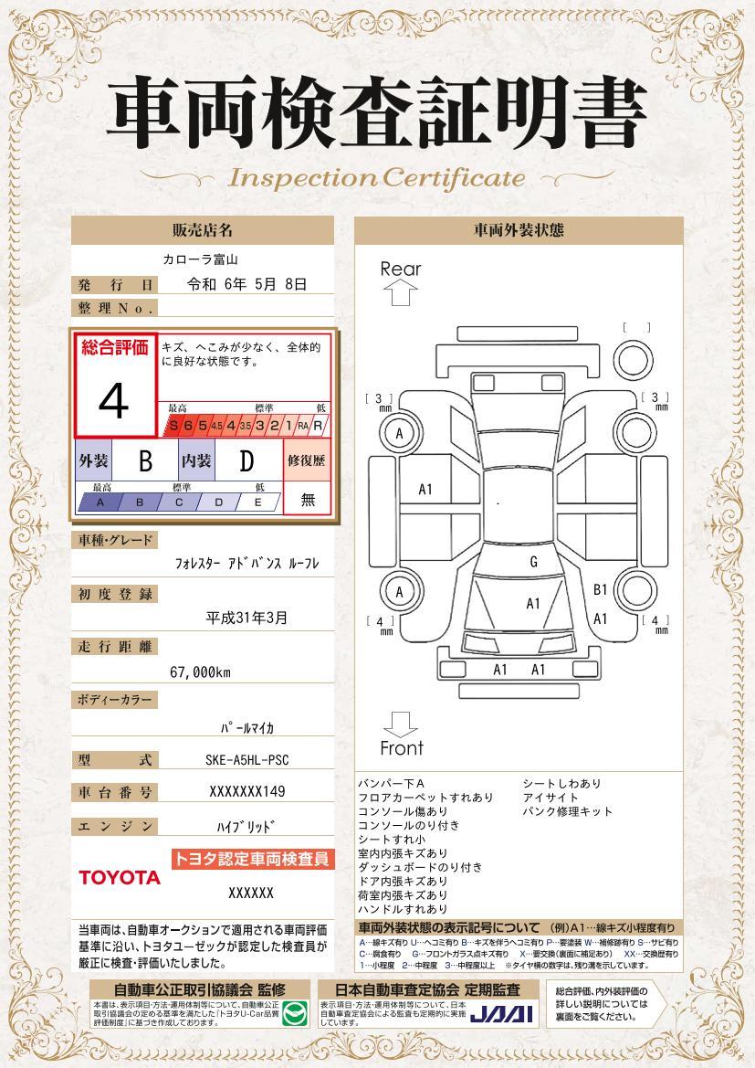 車両状態評価書