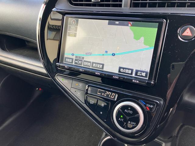 アクア Gブラックソフトレザーセレクション 純正メモリーナビ フルセグTV バックカメラ Bluetoothオーディオ ETC ドライブレコーダー スマートキー プッシュスタート 衝突被害軽減システム オートエアコン ハイブリッド(16枚目)