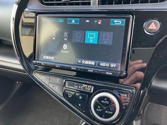 アクア Gブラックソフトレザーセレクション 純正メモリーナビ フルセグTV バックカメラ Bluetoothオーディオ ETC ドライブレコーダー スマートキー プッシュスタート 衝突被害軽減システム オートエアコン ハイブリッド(19枚目)