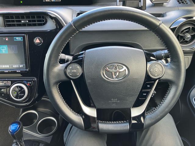 アクア Gブラックソフトレザーセレクション 純正メモリーナビ フルセグTV バックカメラ Bluetoothオーディオ ETC ドライブレコーダー スマートキー プッシュスタート 衝突被害軽減システム オートエアコン ハイブリッド(23枚目)