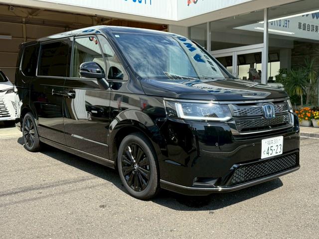 ステップワゴン ｅＨＥＶスパーダプレミアムラインブラックエディション　バックカメラ　フロントカメラ　クリアランスソナー　オートクルーズコントロール　レーンアシスト　衝突被害軽減システム　両側電動スライドドア　オートライト　ＬＥＤヘッドランプ　スマートキー　電動格納ミラー（14枚目）