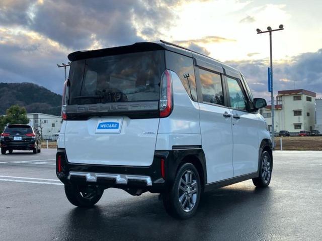 デリカミニ 4WD Tプレミアム 保証書/社外 SDナビ/イーアシスト(ミツビシ)/両側電動スライドドア/シートヒーター 前席/全方位モニター/車線逸脱防止支援システム/シート ハーフレザー/ドライブレコーダー 社外 ターボ 4WD(3枚目)