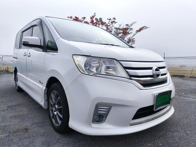 セレナ ハイウェイスターG S-ハイブリッド 純正ナビ テレビ バックモニター ETC 両側パワースライドドア クルーズコントロール アイドリングストップ エアロ アルミ インテリキー 車検整備付き 記録簿付き 一年間保証付(3枚目)