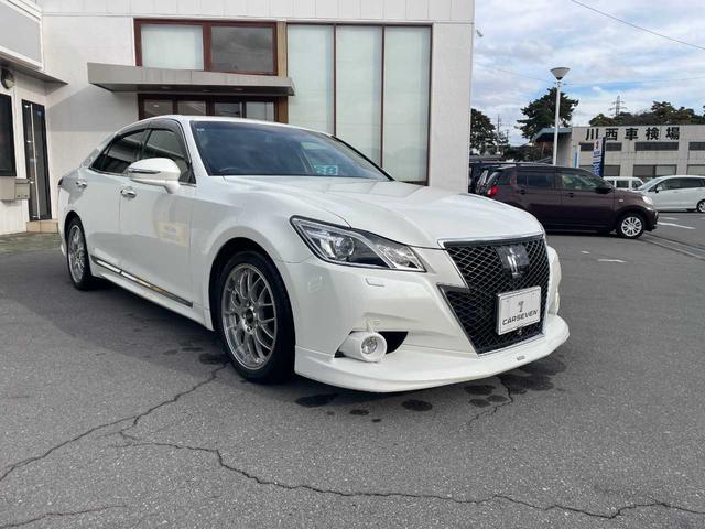 クラウン アスリートＧ　モデリスタフルエアロ・ＢＢＳアルミ・純正ＨＤＤナビ・フルセグ・Ｂｌｕｅｔｏｏｔｈ・バックカメラ・ＥＴＣ・黒革シート・パワーシート・シートベンチレーション・純正エンジンスターター・スペアキー・純正アルミ（3枚目）