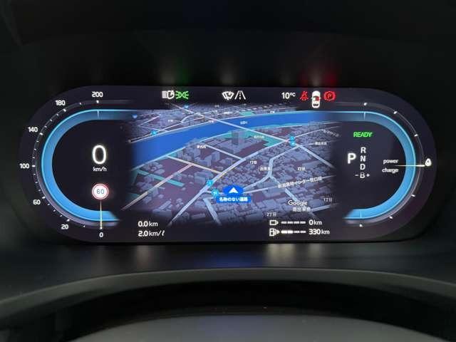 １２．３インチ・デジタル液晶ドライバー・ディスプレイ（２モード）　スピードメーターにはＧｏｏｇｌｅマップも表示されます