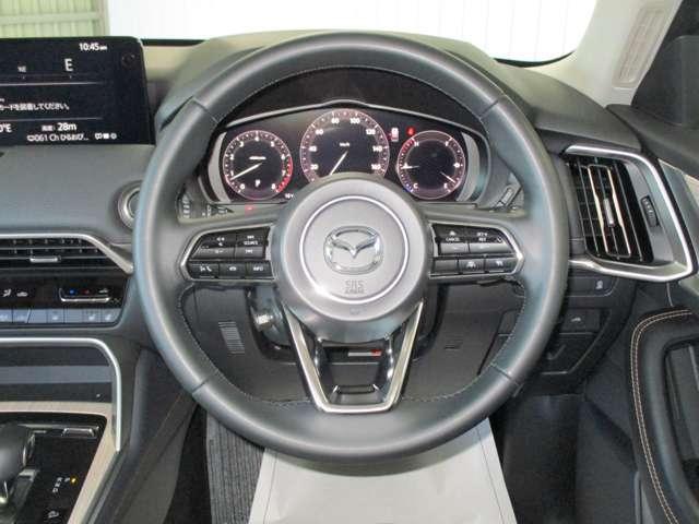 CX-60 25S Lパッケージ 追従クルコン 全方位カメラ レザーシート シートヒーター メモリーパワーシート Bluetooth オートLEDヘッドライト 電動リアゲート 障害物センサー 衝突軽減ブレーキ スマートキー MTモード(11枚目)