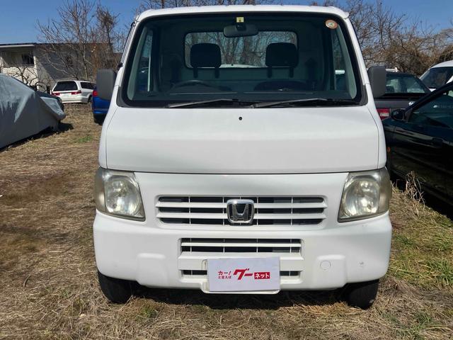 アクティトラック 4WD 軽トラック 5速マニュアル 三方開 エアコン 運転席エアバッグ ミュージックプレイヤー接続可 カセット シガーライター 走行距離8.8万キロ 車検整備付き 修復歴無し ホワイト(2枚目)