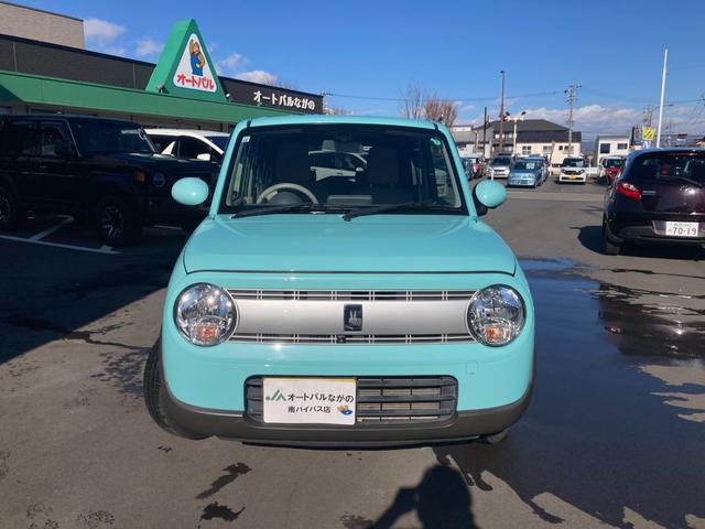 アルトラパン Ｌ　４ＷＤ　全方位モニター　純正ナビ　ＴＶ　ＣＤ　ＢＴ　リモコンエンジンスターター　衝突被害軽減システム　スマートキー　アイドリングストップ　電動格納ミラー　運転席・助手席シートヒーター　盗難防止システム　ＡＢＳ　ＥＳＣ（2枚目）