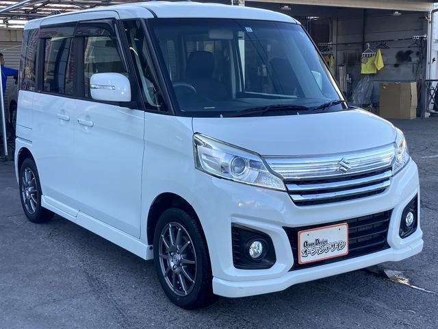 スペーシアカスタム GSターボ ターボ Sキー Pスタート istop ナビ フルセグ CD DVD Bluetooth フォグ アルミ 両Pスラ(8枚目)