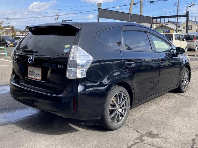 プリウスアルファ G Sキー ETC ナビ フルセグ CD DVD Bluetooth Bカメラ フォグ アルミ(9枚目)