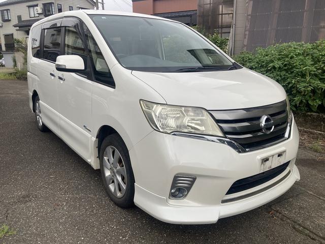 セレナ ハイウェイスターG S-ハイブリッド エアロモード Sキー istop ナビ フルセグ CD DVD Bカメラ HID アルミ エアロ 両Pスラ(7枚目)