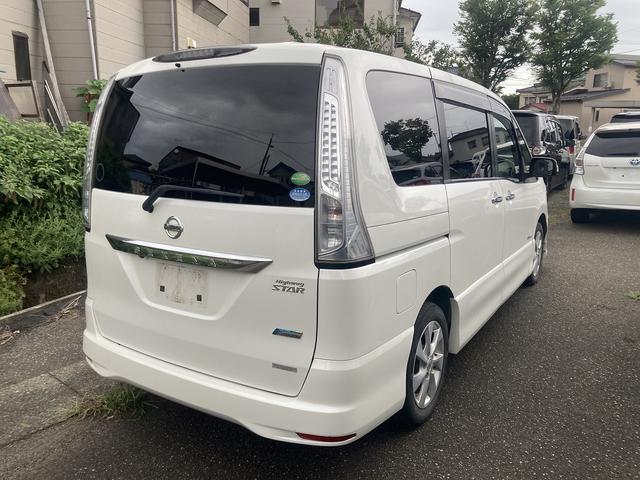 セレナ ハイウェイスターG S-ハイブリッド エアロモード Sキー istop ナビ フルセグ CD DVD Bカメラ HID アルミ エアロ 両Pスラ(9枚目)