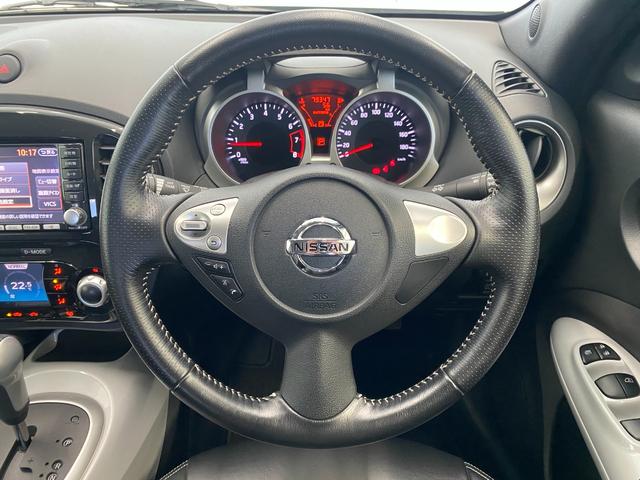 ジューク １６ＧＴ　ＦＯＵＲ　プレミアムホワイトパッケージ　４ＷＤ　ターボ　バックモニター　ＥＴＣ　純正ＨＤＤナビ　ＣＤ　ＤＶＤ　フルセグＴＶ　ハーフレザーシート　シートヒーター　寒冷地仕様　盗難防止装置　フォグ　オートライト（15枚目）