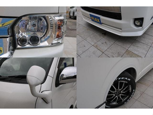 ハイエースワゴン グランドキャビン　グランドキャビン４ＷＤ・１インチローダウン・フロントスポイラー・Ｄｅｌｆ０６　１７インチアルミホイール・ナスカータイヤ・オーバーフェンダー・ＬＥＤテールランプ・ＬＥＤハイマウント・ナビ（16枚目）