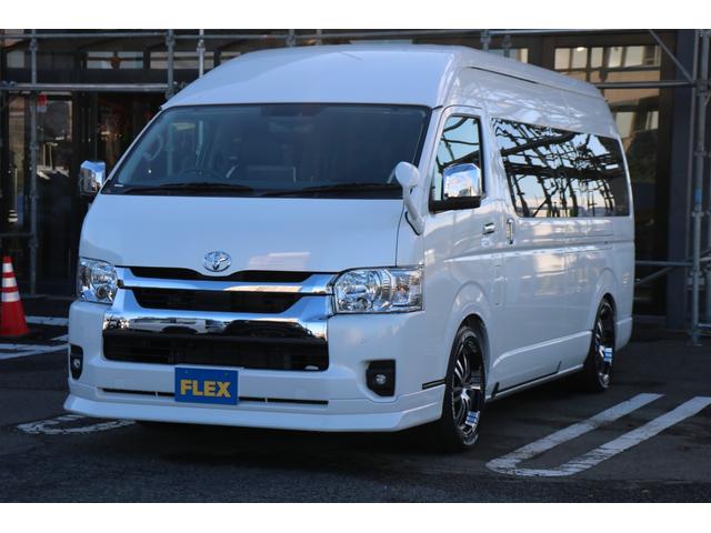 ハイエースワゴン グランドキャビン ファインテックツアラー ファインテックツアラーフローリング床張り施工BIG-XナビフリップダウンETC2.0スマートベッドフロントスポイラーオーバーフェンダーDELF02 18インチアルミアルティメットテールローダウン(75枚目)