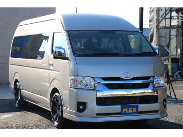 ハイエースワゴン グランドキャビン ファインテックツアラー ベージュ ファインテックツアラー キャプテンシート4脚 オリジナルフロントスポイラー ローダウン BIGXナビ フリップダウン ETC シートカバー ベットキット バルベロ17インチ ナスカータイヤ(42枚目)