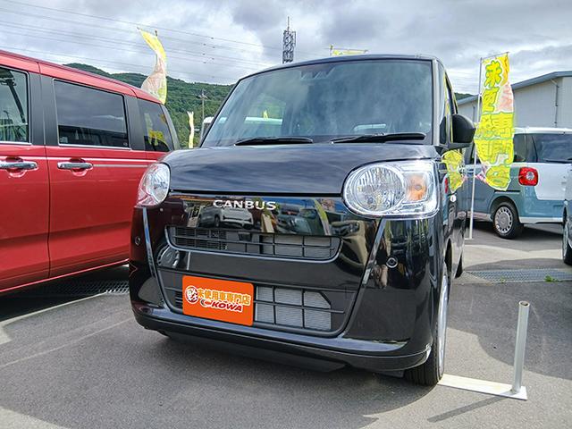 ムーヴキャンバス セオリーＸ　届出済未使用車　両側電動スライドドア　クリアランスソナー　衝突被害軽減システム　スマートキー　アイドリングストップ　電動格納ミラー　ベンチシート　ＣＶＴ　盗難防止　ＡＢＳ　ＥＳＣ　衝突安全ボディ（4枚目）