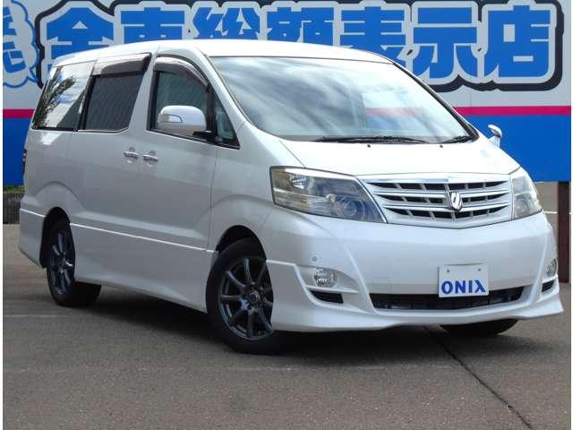 アルファードＧ ＭＳ　Ｖ６エンジン　純正ナビ　フルセグＴＶ　バックカメラ　後席ＴＶモニター　両側電動スライドドア　フルエアロ付（3枚目）