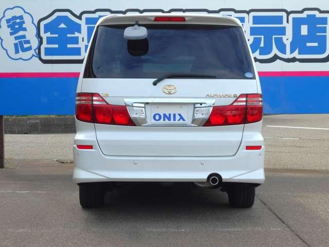 アルファードＧ ＭＳ　Ｖ６エンジン　純正ナビ　フルセグＴＶ　バックカメラ　後席ＴＶモニター　両側電動スライドドア　フルエアロ付（6枚目）