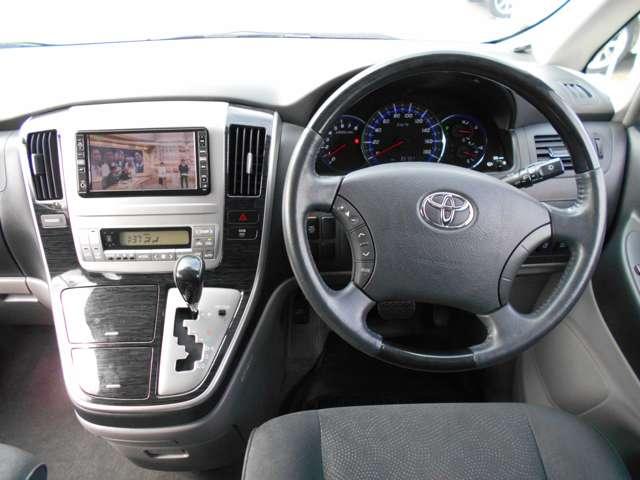 アルファードＧ ＭＳ　Ｖ６エンジン　純正ナビ　フルセグＴＶ　バックカメラ　後席ＴＶモニター　両側電動スライドドア　フルエアロ付（10枚目）