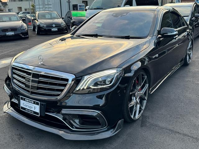 Sクラス S300h AMGライン S63後期仕様 社外カーボンフロント 社外カーボンバンパーダクト 22インチホイール アンビエントライト フロントゴーストフィルム ロワリングキット(2枚目)